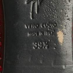 Pre Owned Giuseppe Zanotti Burgundy Suede Cap Toe Crystals Embellished Smoking Slippers Size 39.5