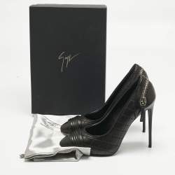 Pre Owned Giuseppe Zanotti Black Leather Olinda Pumps Size 39