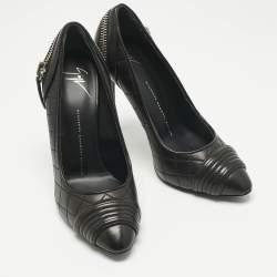 Pre Owned Giuseppe Zanotti Black Leather Olinda Pumps Size 39