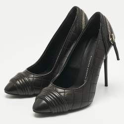 Pre Owned Giuseppe Zanotti Black Leather Olinda Pumps Size 39