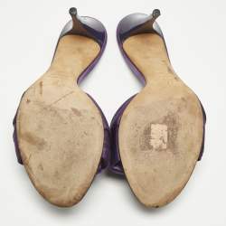 Pre Owned Giuseppe Zanotti Purple Satin knot Slide Sandals Size 38.5