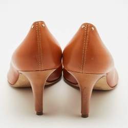 Pre Owned Giuseppe Zanotti Brown Leather Round Toe Pumps Size 40