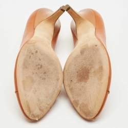 Pre Owned Giuseppe Zanotti Brown Leather Round Toe Pumps Size 40