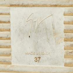 Pre Owned Giuseppe Zanotti White Leather Coby High Top Sneakers Size 37