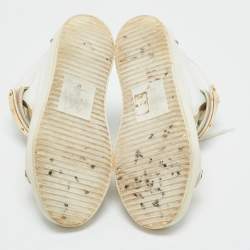 Pre Owned Giuseppe Zanotti White Leather Coby High Top Sneakers Size 37