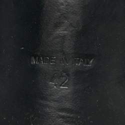 Pre Owned Giuseppe Zanotti Black Croc Embossed Leather Shark Tooth Smoking Slippers Size 42