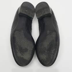 Pre Owned Giuseppe Zanotti Black Croc Embossed Leather Shark Tooth Smoking Slippers Size 42