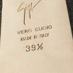 Pre Owned Giuseppe Zanotti Black Quartz and Suede Sharon Platform Pumps Size 39.5