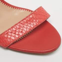 مملوكة مسبقًا صندل جوسيبي زانوتي نيلا جلد نقشة الثعبان وردي مقاس 38.5