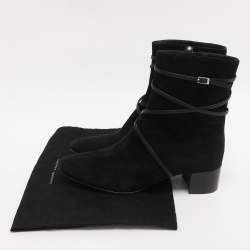 مملوكة مسبقًا حذاء جوسيبي زانوتي شامواه أسود بطول منتصف الساق مقاس 36 