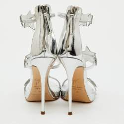 مملوكة مسبقًا صندل سير كاحل نجمة هارموني جلد فضي جوزيبي زانوتي مقاس 36