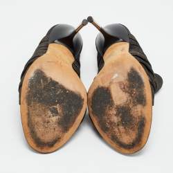 Pre Owned Giuseppe Zanotti Metallic Texture Suede Open Toe Mules Size 36