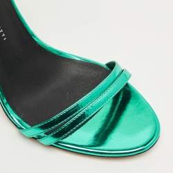 Pre Owned Giuseppe Zanotti Green Patent Leather Catia Ankle Strap Sandals Size 37.5
