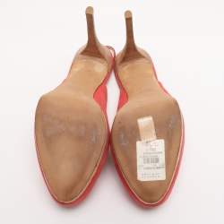 Pre Owned Giuseppe Zanotti Red Suede Slingback Platform Pumps Size 40