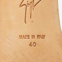 Pre Owned Giuseppe Zanotti Pink Patent Leather and Suede Henriette Strass Pumps Size 40