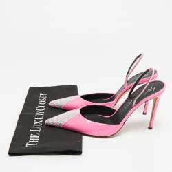 Pre Owned Giuseppe Zanotti Pink Patent Leather and Suede Henriette Strass Pumps Size 40