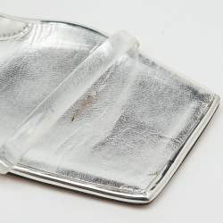 Pre Owned Giuseppe Zanotti Transparent/Silver PVC Flamina Flexi Slide Sandals Size 40.5