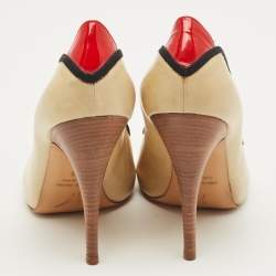 Pre Owned حذاء كعب عالي جوسيبي زانوتي مقدمة مدببة جلد ثلاثي الألوان وجلد لامع مقاس 38