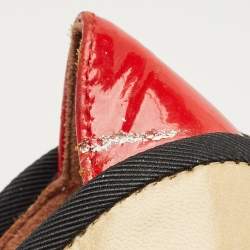 Pre Owned حذاء كعب عالي جوسيبي زانوتي مقدمة مدببة جلد ثلاثي الألوان وجلد لامع مقاس 38