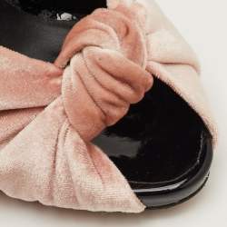 Pre Owned صندل جوسيبي زانوتي مخمل زهري فاتح معقود مقاس 35