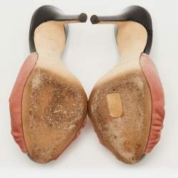 Pre Owned صندل جوسيبي زانوتي مخمل زهري فاتح معقود مقاس 35