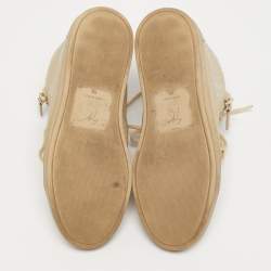 مملوكة مسبقًا حذاء سنيكرز جويسيبي زانوتي كريس جلد منقوش بيج برباط مقاس 38.5