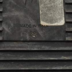 Pre Owned Giuseppe Zanotti Size 38 Navy Blue/Black Patent Leather and Velvet High Top Sneakers