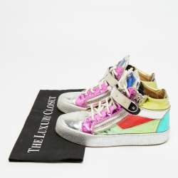 Pre Owned Giuseppe Zanotti Size 36 Multicolor Patent Leather High Top Sneakers