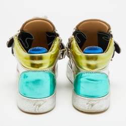 Pre Owned Giuseppe Zanotti Size 36 Multicolor Patent Leather High Top Sneakers