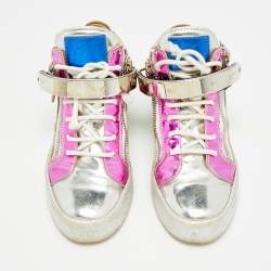 Pre Owned Giuseppe Zanotti Size 36 Multicolor Patent Leather High Top Sneakers