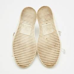 Pre Owned Giuseppe Zanotti Frankie Size 37 Multicolor Glitter and Leather Lace Up Sneakers