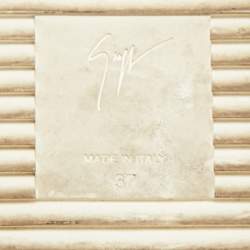 Pre Owned Giuseppe Zanotti Frankie Size 37 Multicolor Glitter and Leather Lace Up Sneakers