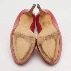 مملوكة مسبقًا Giuseppe Zanotti Sharon Size 36 Red Leather Peep Toe Pumps