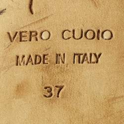 مملوكة مسبقًا صندل جوسيبي زانوتي جلد ذهبي وأسود وسويدي مقاس 38.5 