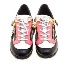 Giuseppe Zanotti Multicolor Zebra Print Pony Hair and Leather Lace Up Sneakers Size 37