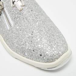 مملوكة مسبقًا Giuseppe Zanotti Jump Size 39.5 Silver Glitter Slip On Sneakers