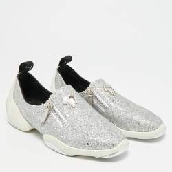 مملوكة مسبقًا Giuseppe Zanotti Jump Size 39.5 Silver Glitter Slip On Sneakers