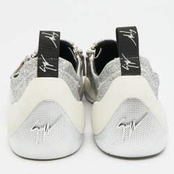 مملوكة مسبقًا Giuseppe Zanotti Jump Size 39.5 Silver Glitter Slip On Sneakers