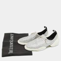 مملوكة مسبقًا Giuseppe Zanotti Jump Size 39.5 Silver Glitter Slip On Sneakers