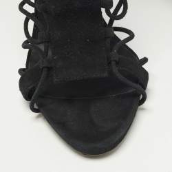 مملوكة مسبقًا Giuseppe Zanotti Size 41 Black Suede Gladiator Knee Length Boots