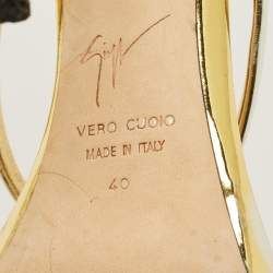 Pre Owned صندل جوسيبي زانوتي هارموني جلد فويل ذهبي مقاس 37