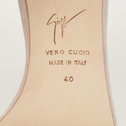 Pre Owned Giuseppe Zanotti Intrigo 90 Size 40 Tricolor Suede Ankle Strap Sandals