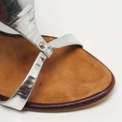 مملوكة مسبقًا Giuseppe Zanotti Size 39.5 Tricolor Leather Ankle Strap Strap Block Heel Sandals