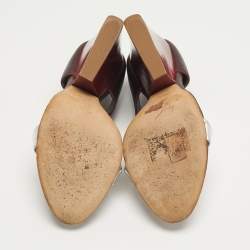 مملوكة مسبقًا Giuseppe Zanotti Size 39.5 Tricolor Leather Ankle Strap Strap Block Heel Sandals