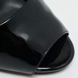 Pre Owned حذاء كعب عالي جوسيبي زانوتي جلد أسود لامع بحزام كاحل مقاس 38