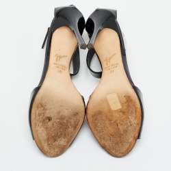 Pre Owned حذاء كعب عالي جوسيبي زانوتي جلد أسود لامع بحزام كاحل مقاس 38