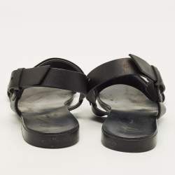 Pre Owned صندل فلات جوسيبي زانوتي جلد أسود زاك مقاس 41