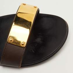 مملوكة مسبقًا صندل جوزيبي زانوتي جيسون جلد بني داكن بمقاس 41