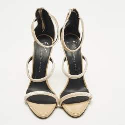 Pre Owned صندل جوسيبي زانوتي هارموني جلد فويل ذهبي مقاس 37