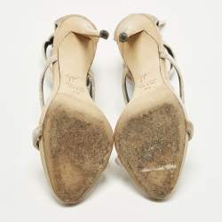 Pre Owned صندل جوسيبي زانوتي هارموني جلد فويل ذهبي مقاس 37